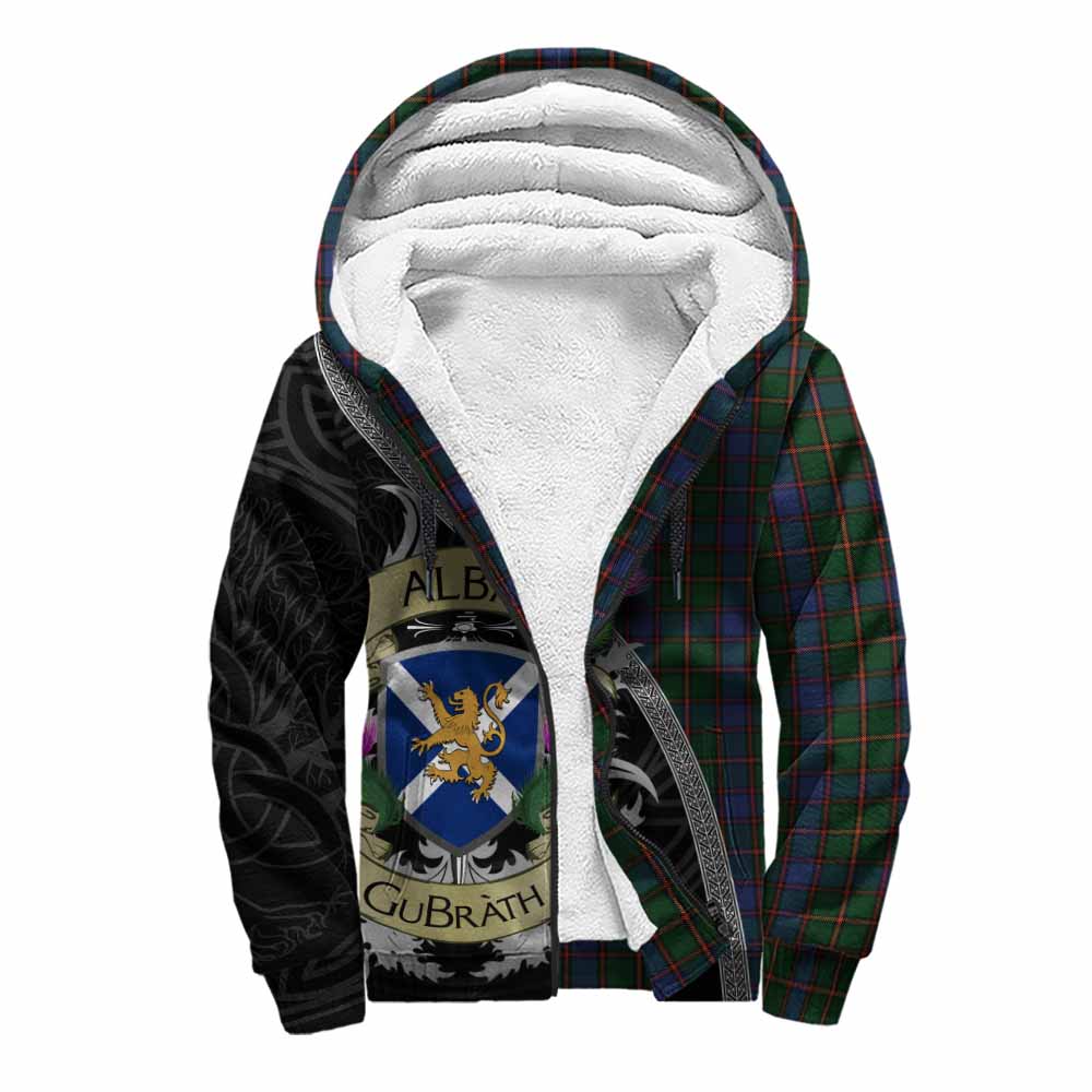 Tartan Vibes Clothing Skene Tartan Family Crest Sherpa Hoodie Lion Rampant Royal Thistle Shield Celtic Inspired