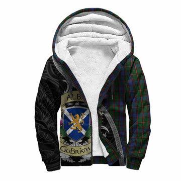 Skene Tartan Family Crest Sherpa Hoodie Lion Rampant Royal Thistle Shield Celtic Inspired