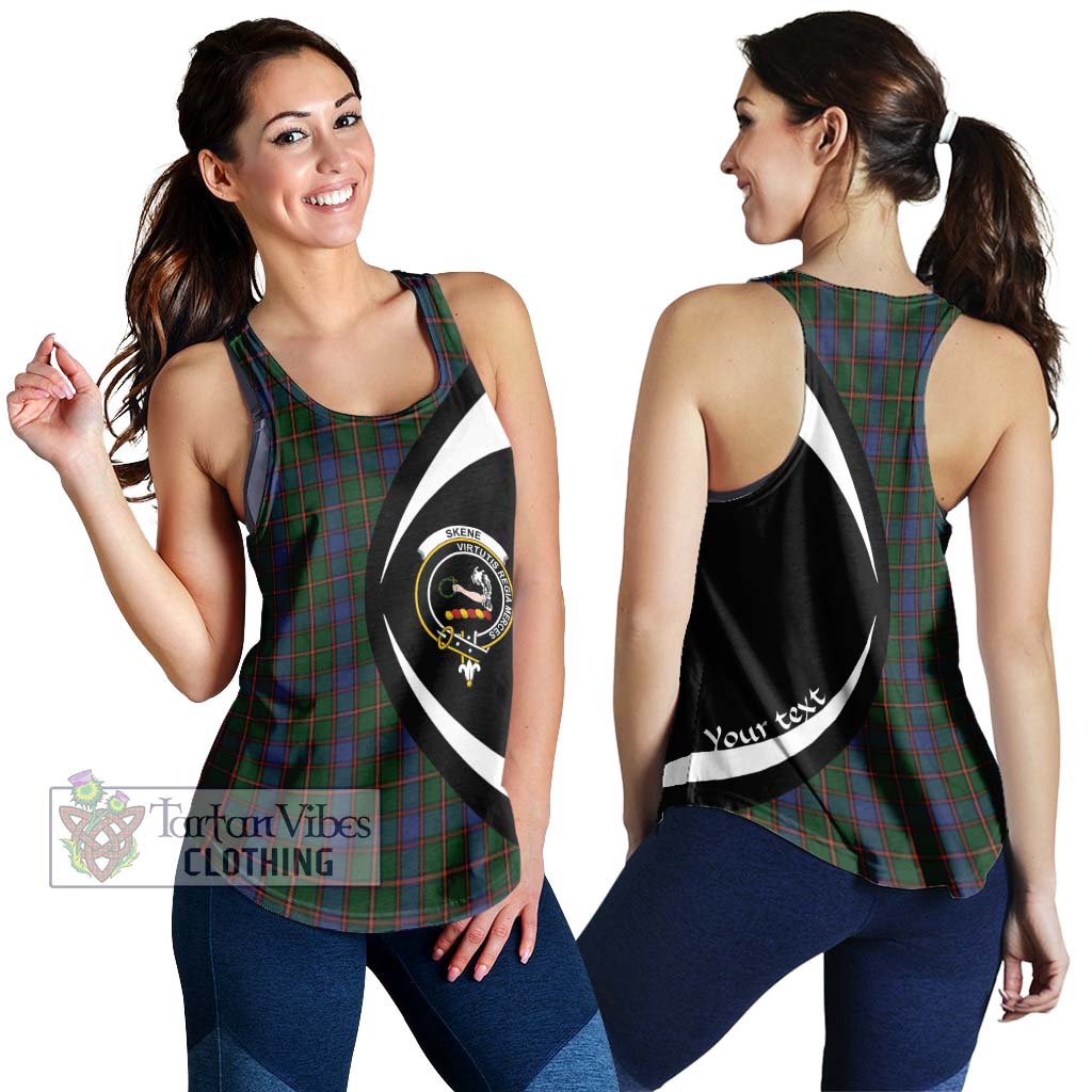 Skene Tartan Women's Racerback Tanks with Family Crest Circle Style 4XL - Tartan Vibes Clothing