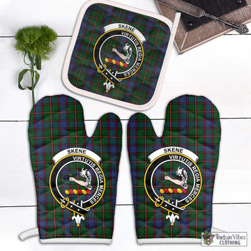 Skene Tartan Combo Oven Mitt & Pot-Holder with Family Crest Combo 1 Oven Mitt & 1 Pot-Holder White - Tartan Vibes Clothing