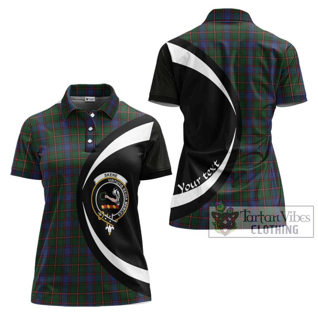 Skene Tartan Women's Polo Shirt with Family Crest Circle Style Women - Tartan Vibes Clothing