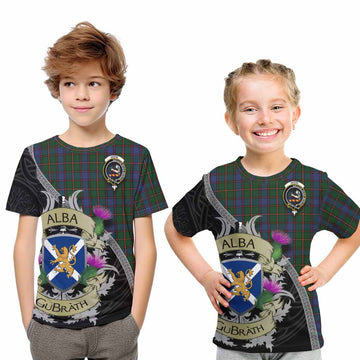 Skene Tartan Family Crest Kid T-Shirt Lion Rampant Royal Thistle Shield Celtic Inspired