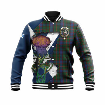 Skene Tartan Family Crest Baseball Jacket Scottish Thistle Celtic Inspired
