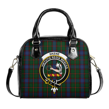 Skene Tartan Shoulder Handbags with Family Crest