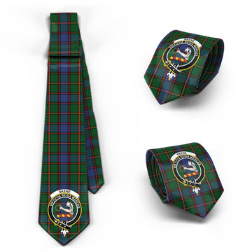 Skene Tartan Classic Necktie with Family Crest