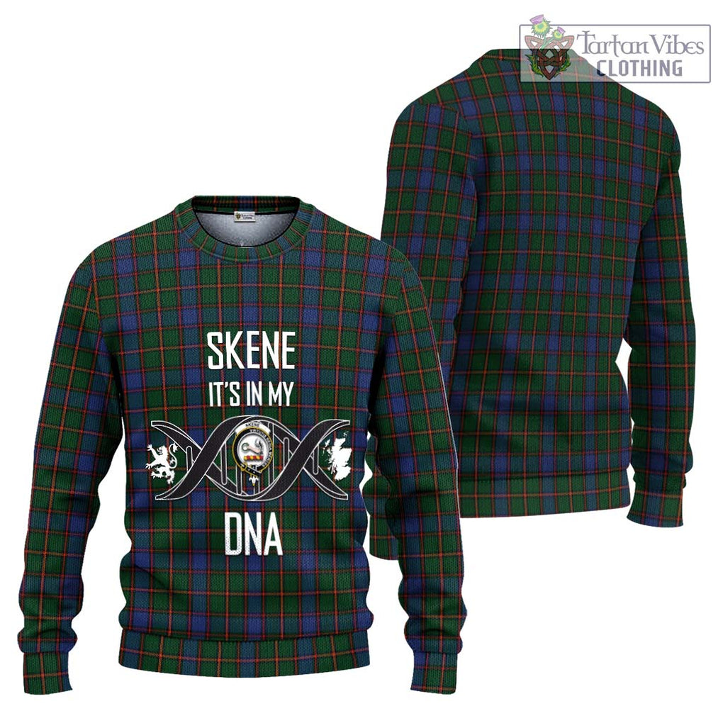 Skene Tartan Knitted Sweater with Family Crest DNA In Me Style Unisex - Tartanvibesclothing Shop