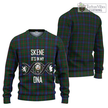 Skene Tartan Knitted Sweater with Family Crest DNA In Me Style Unisex - Tartanvibesclothing Shop