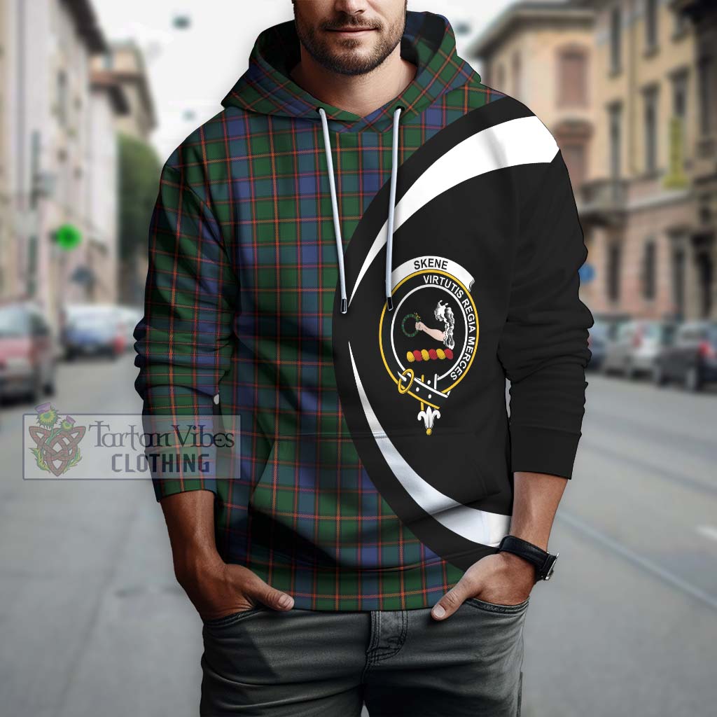 Skene Tartan Hoodie with Family Crest Circle Style Zip Hoodie - Tartan Vibes Clothing