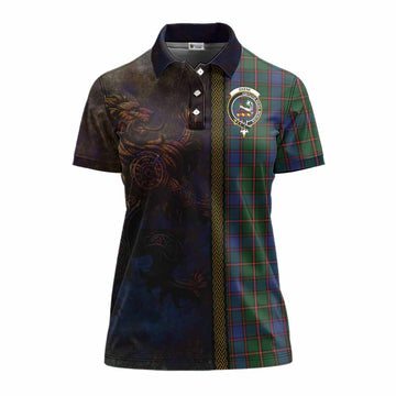 Skene Tartan Family Crest Women's Polo Shirt Alba Gu Brath Be Brave Lion Ancient Style