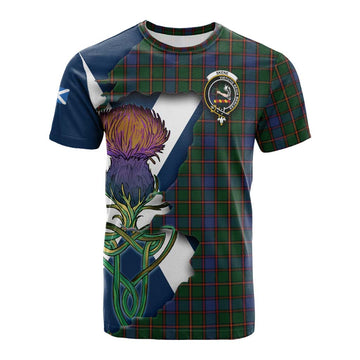 Tartan Vibes Clothing Skene Tartan Family Crest Cotton T-shirt Scottish Thistle Celtic Inspired