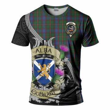 Tartan Vibes Clothing Skene Tartan Family Crest T-Shirt Lion Rampant Royal Thistle Shield Celtic Inspired