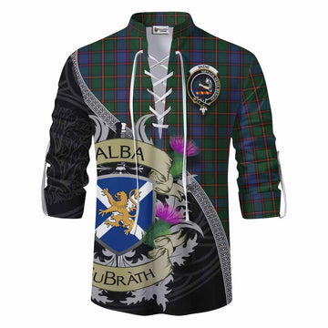 Skene Tartan Family Crest Ghillie Kilt Shirt Lion Rampant Royal Thistle Shield Celtic Inspired