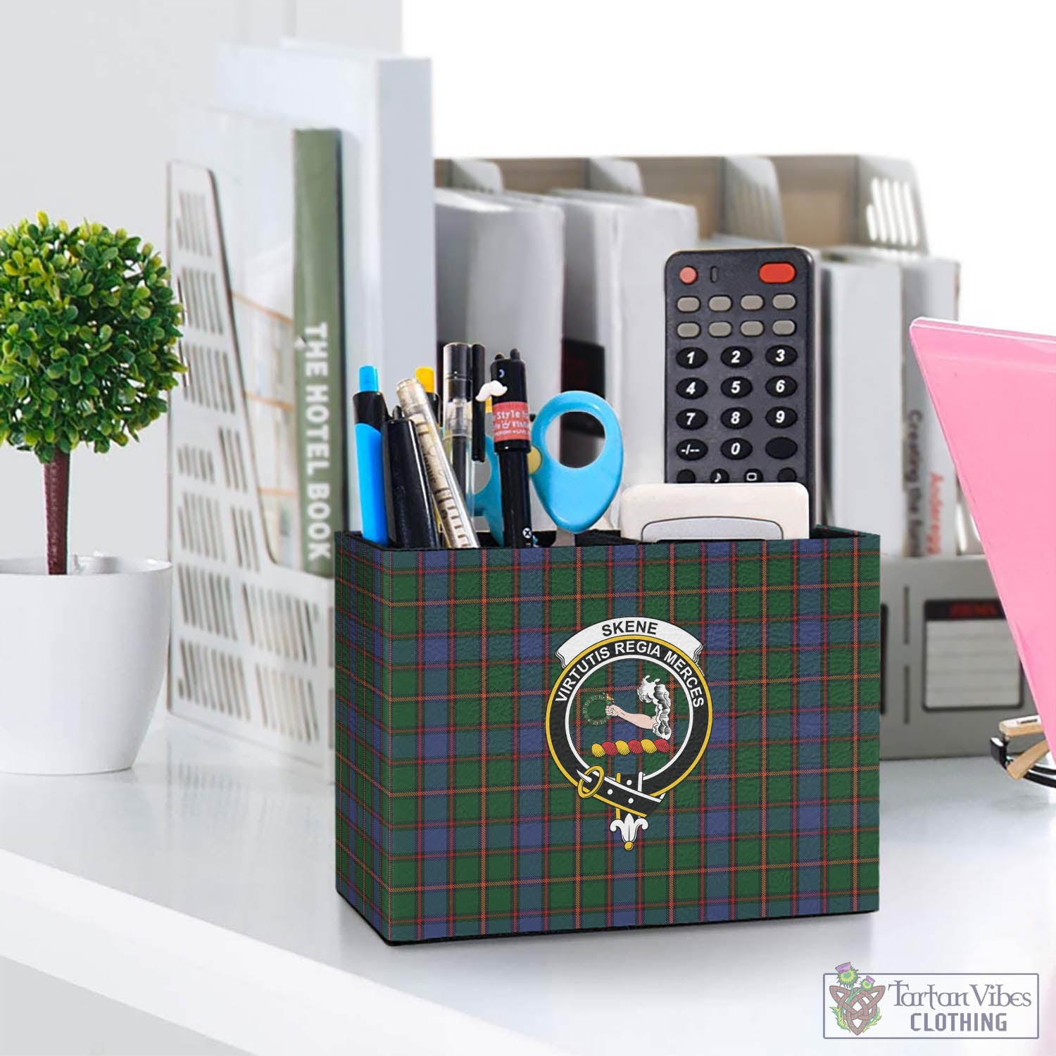Tartan Vibes Clothing Skene Tartan Pen Holder with Family Crest