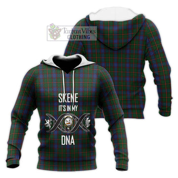 Skene Tartan Knitted Hoodie with Family Crest DNA In Me Style Unisex Knitted Pullover Hoodie - Tartanvibesclothing Shop