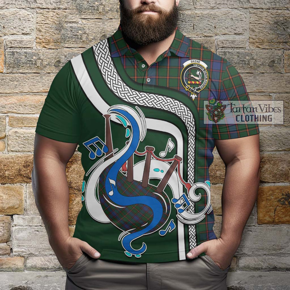 Tartan Vibes Clothing Skene Tartan Polo Shirt with Epic Bagpipe Style