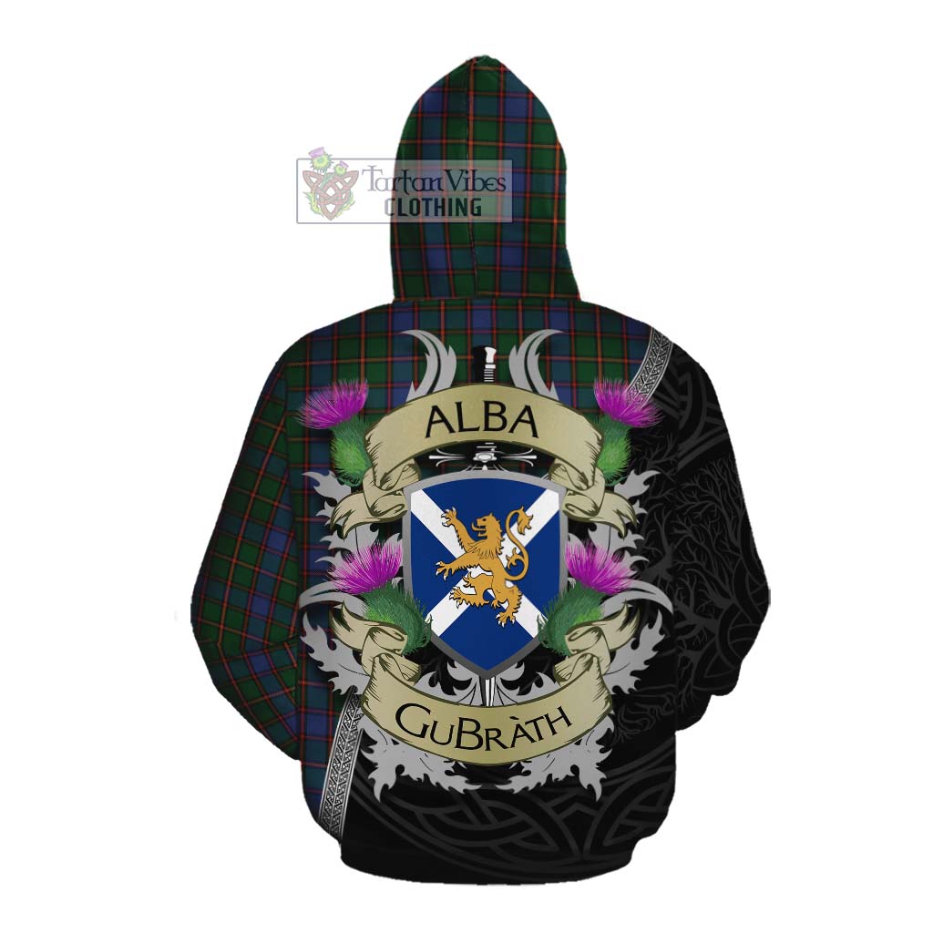 Tartan Vibes Clothing Skene Tartan Family Crest Cotton Hoodie Lion Rampant Royal Thistle Shield Celtic Inspired