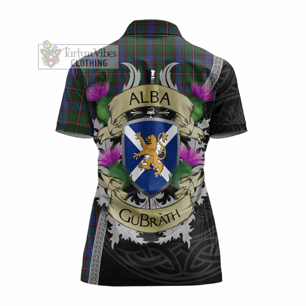 Tartan Vibes Clothing Skene Tartan Family Crest Women's Polo Shirt Lion Rampant Royal Thistle Shield Celtic Inspired