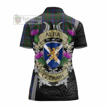 Skene Tartan Family Crest Women's Polo Shirt Lion Rampant Royal Thistle Shield Celtic Inspired