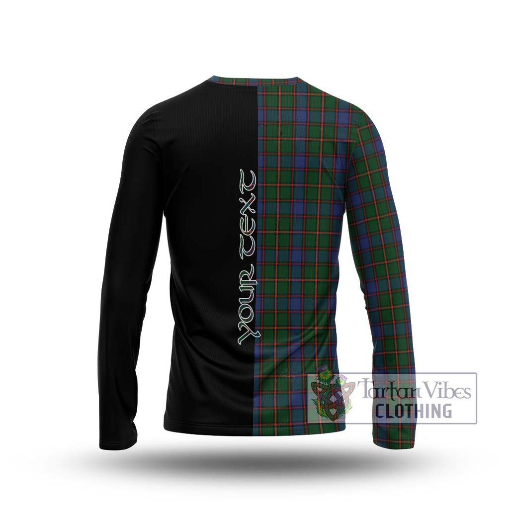 Skene Tartan Long Sleeve T-Shirt with Family Crest and Half Of Me Style - Tartanvibesclothing Shop