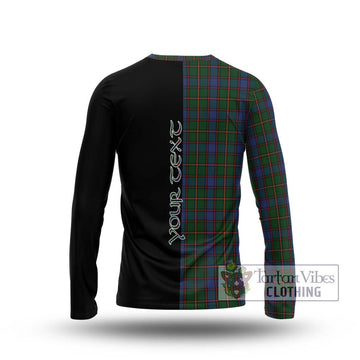 Skene Tartan Long Sleeve T-Shirt with Family Crest and Half Of Me Style - Tartanvibesclothing Shop