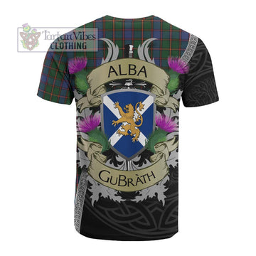 Tartan Vibes Clothing Skene Tartan Family Crest Cotton T-shirt Lion Rampant Royal Thistle Shield Celtic Inspired