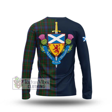 Tartan Vibes Clothing Skene Tartan Long Sleeve T-Shirt with Scottish Lion Royal Arm Half Style