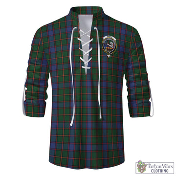 Tartan Vibes Clothing Skene Tartan Men's Scottish Traditional Jacobite Ghillie Kilt Shirt with Family Crest