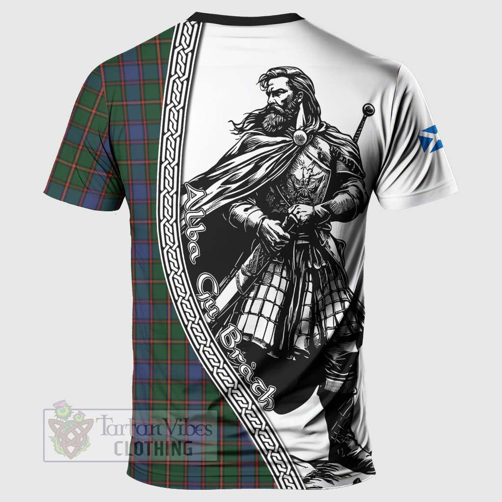 Skene Tartan Clan Crest T-Shirt with Highlander Warrior Celtic Style - Tartan Vibes Clothing