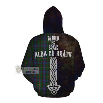 Skene Tartan Family Crest Cotton Hoodie Alba Gu Brath Be Brave Lion Ancient Style