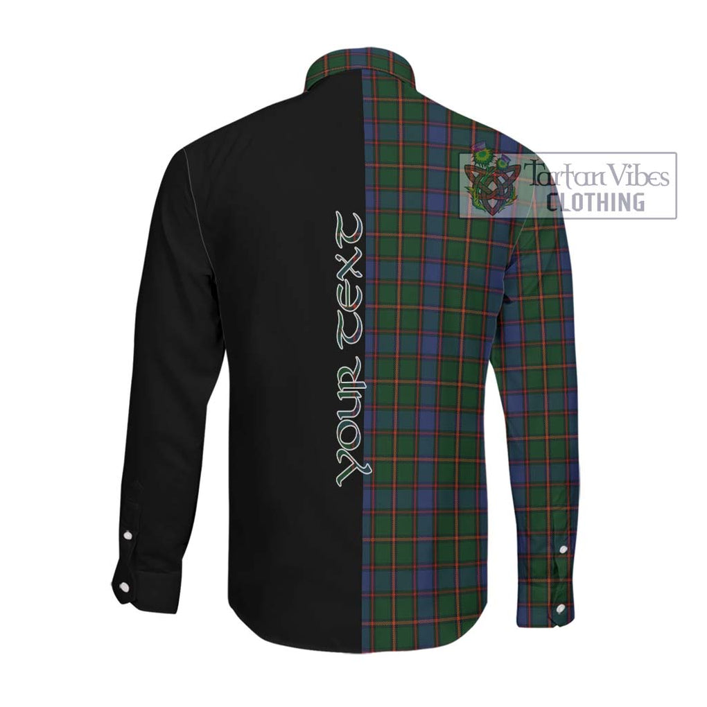 Skene Tartan Long Sleeve Button Shirt with Family Crest and Half Of Me Style Men's Shirt - Tartanvibesclothing Shop