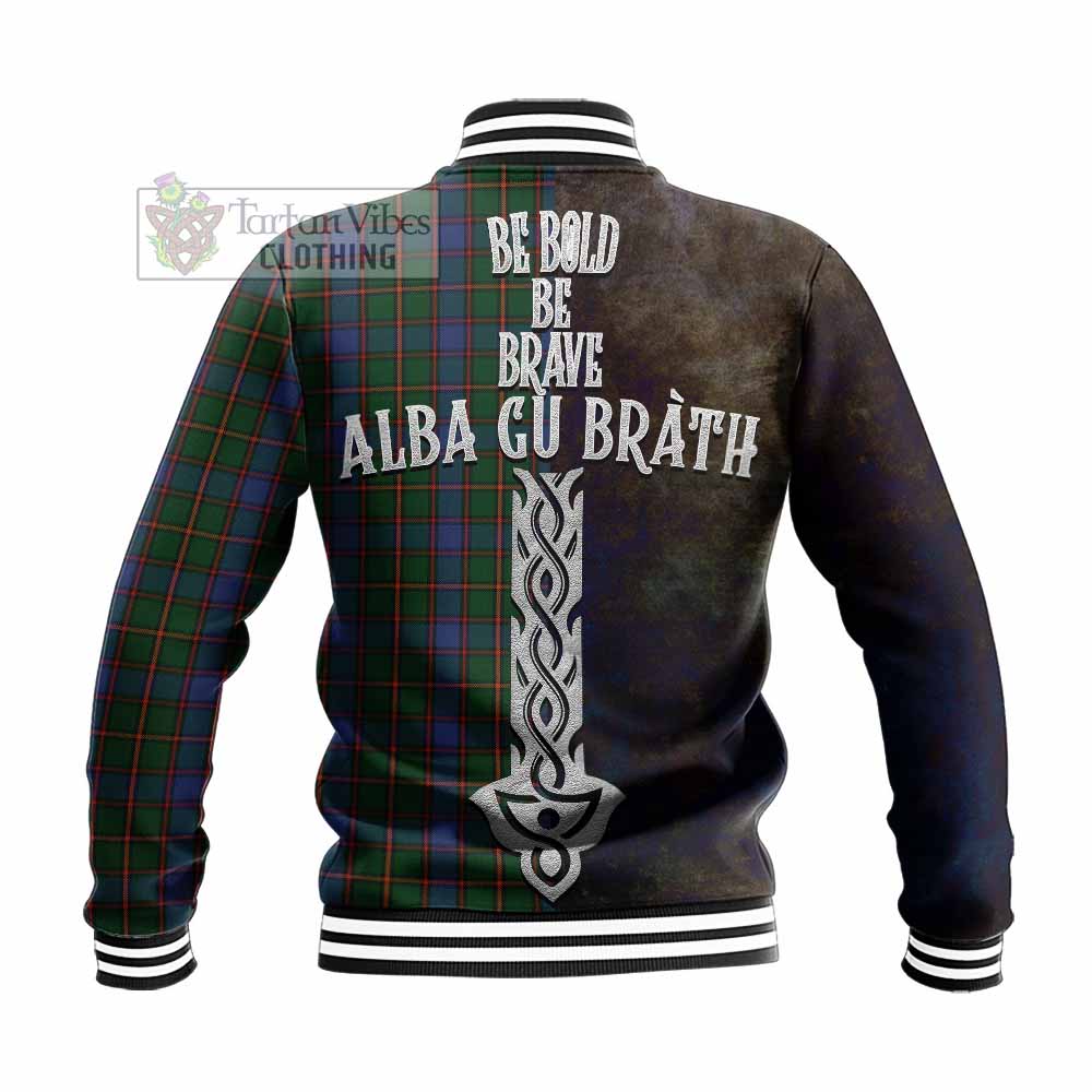 Tartan Vibes Clothing Skene Tartan Family Crest Baseball Jacket Alba Gu Brath Be Brave Lion Ancient Style
