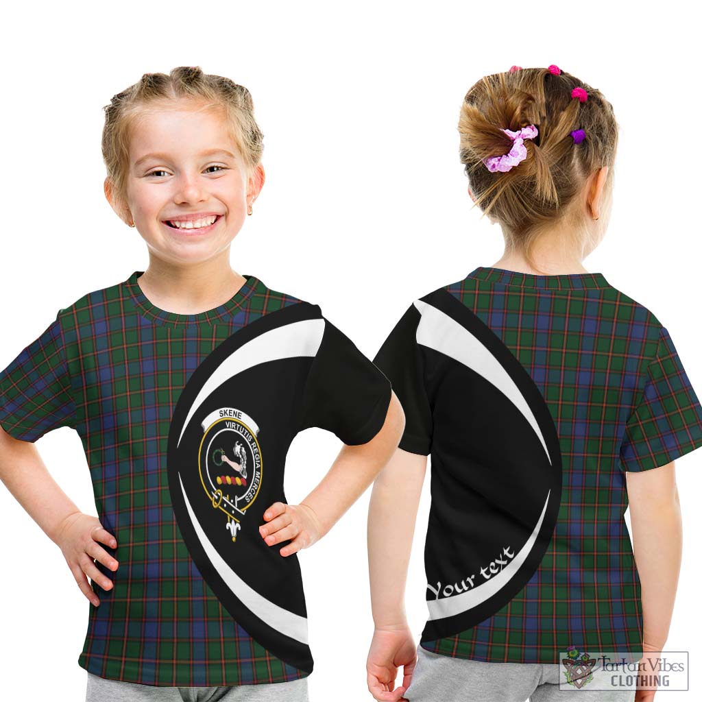Skene Tartan Kid T-Shirt with Family Crest Circle Style - Tartan Vibes Clothing