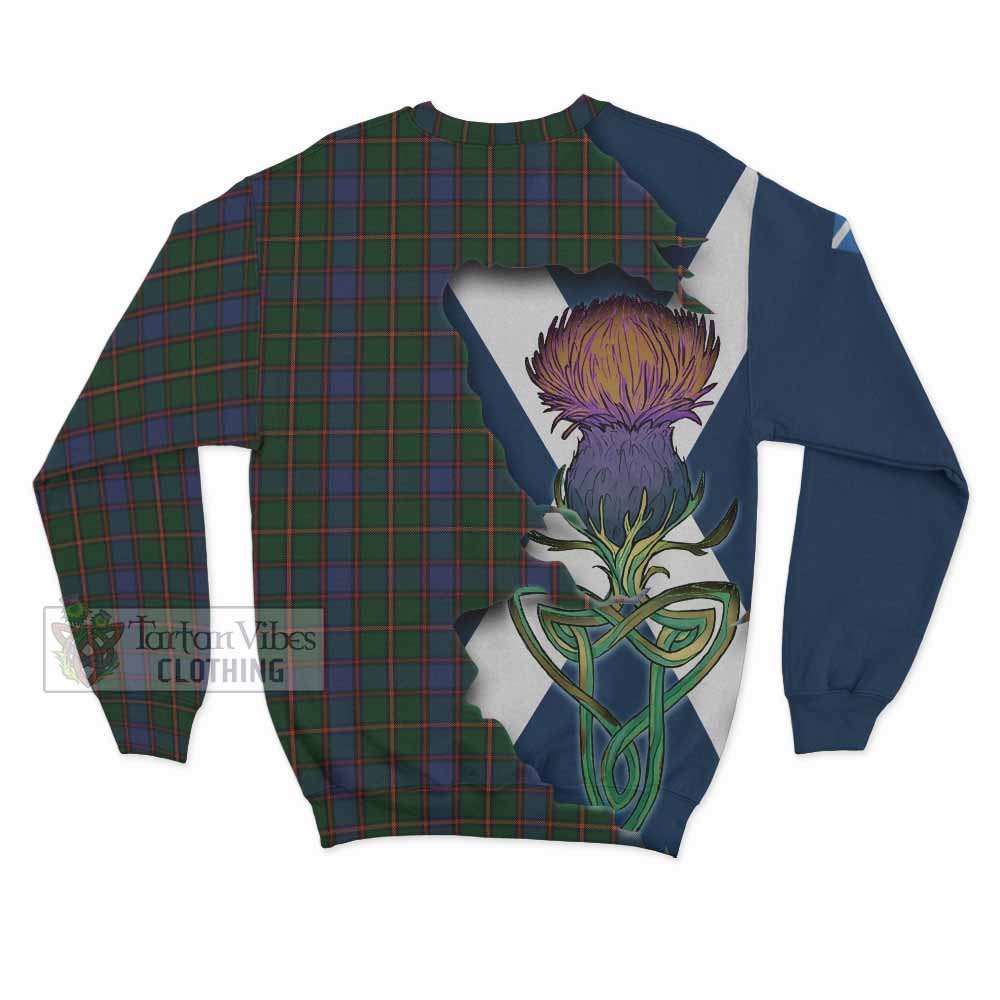 Tartan Vibes Clothing Skene Tartan Family Crest Sweatshirt Scottish Thistle Celtic Inspired