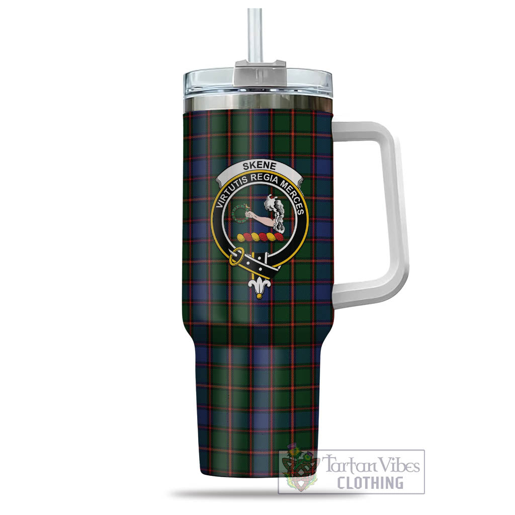 Tartan Vibes Clothing Skene Tartan and Family Crest Tumbler with Handle