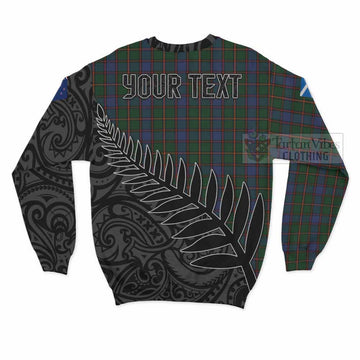Tartan Vibes Clothing Skene Crest Tartan Sweatshirt with New Zealand Silver Fern Half Style