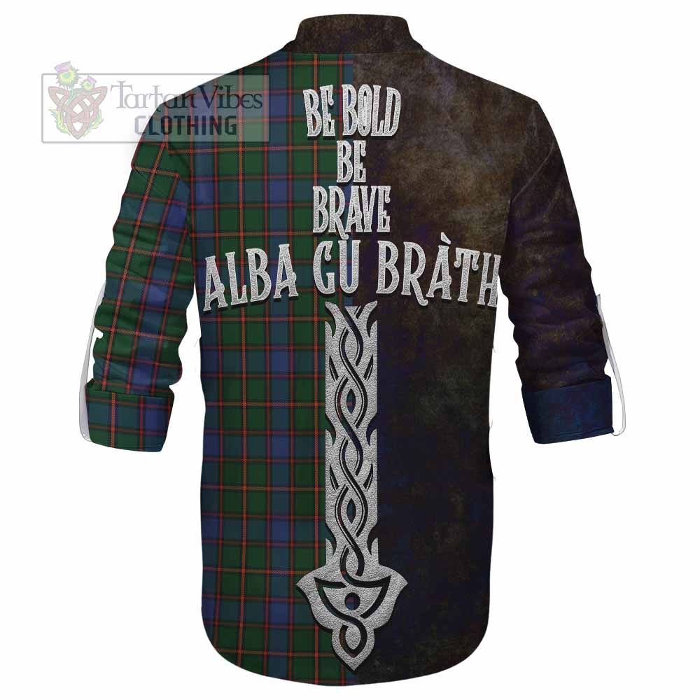 Tartan Vibes Clothing Skene Tartan Family Crest Ghillie Kilt Shirt Alba Gu Brath Be Brave Lion Ancient Style