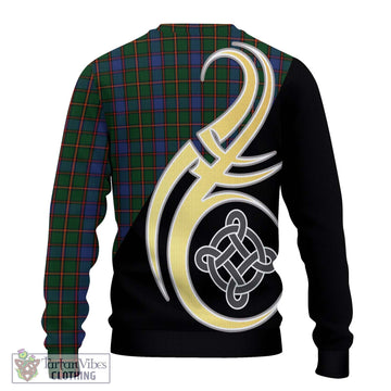 Skene Tartan Knitted Sweater with Family Crest and Celtic Symbol Style - Tartan Vibes Clothing