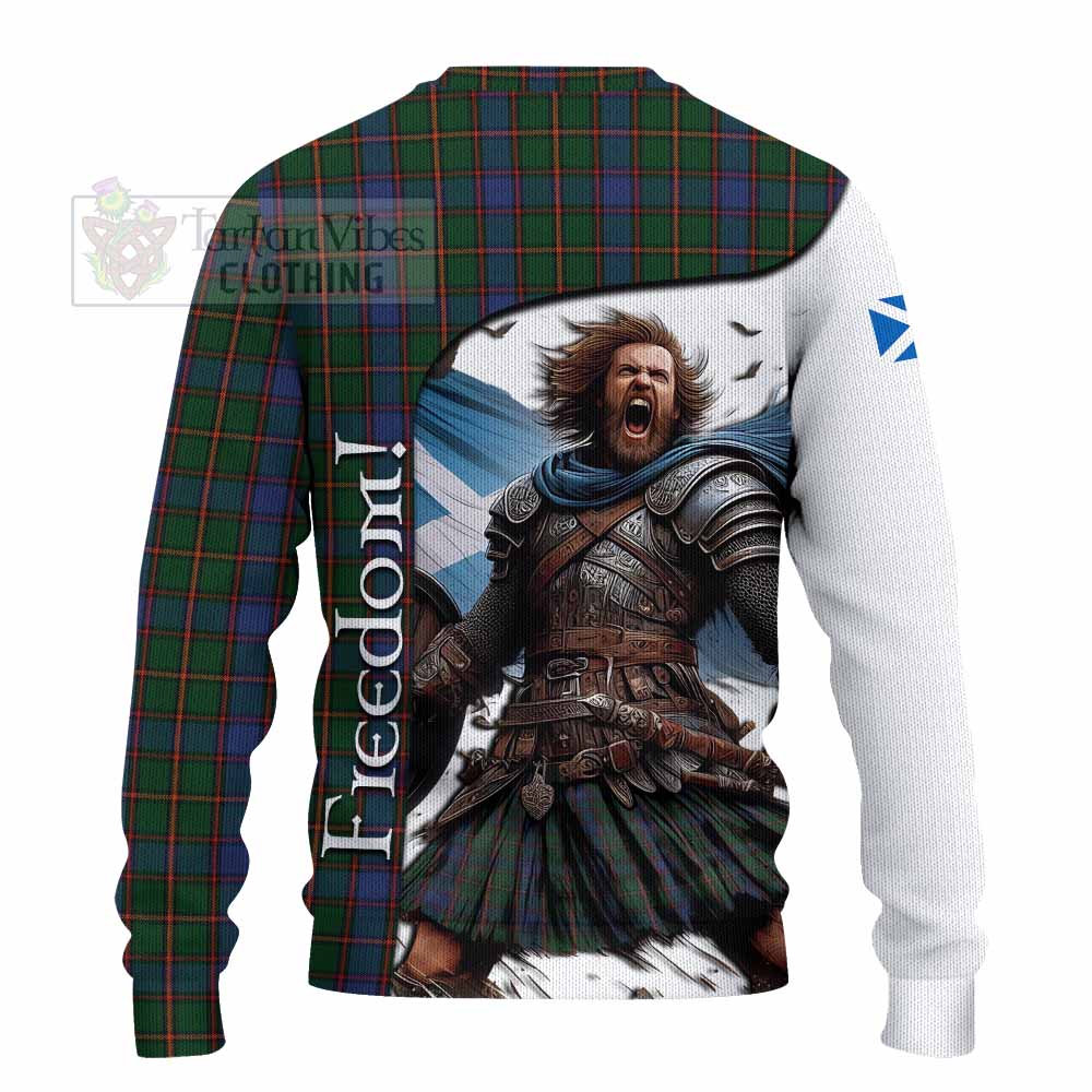 Tartan Vibes Clothing Skene Crest Tartan Knitted Sweater Inspired by the Freedom of Scottish Warrior