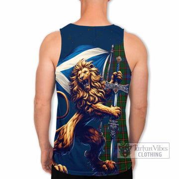 Tartan Vibes Clothing Skene Tartan Family Crest Men's Tank Top with Scottish Majestic Lion