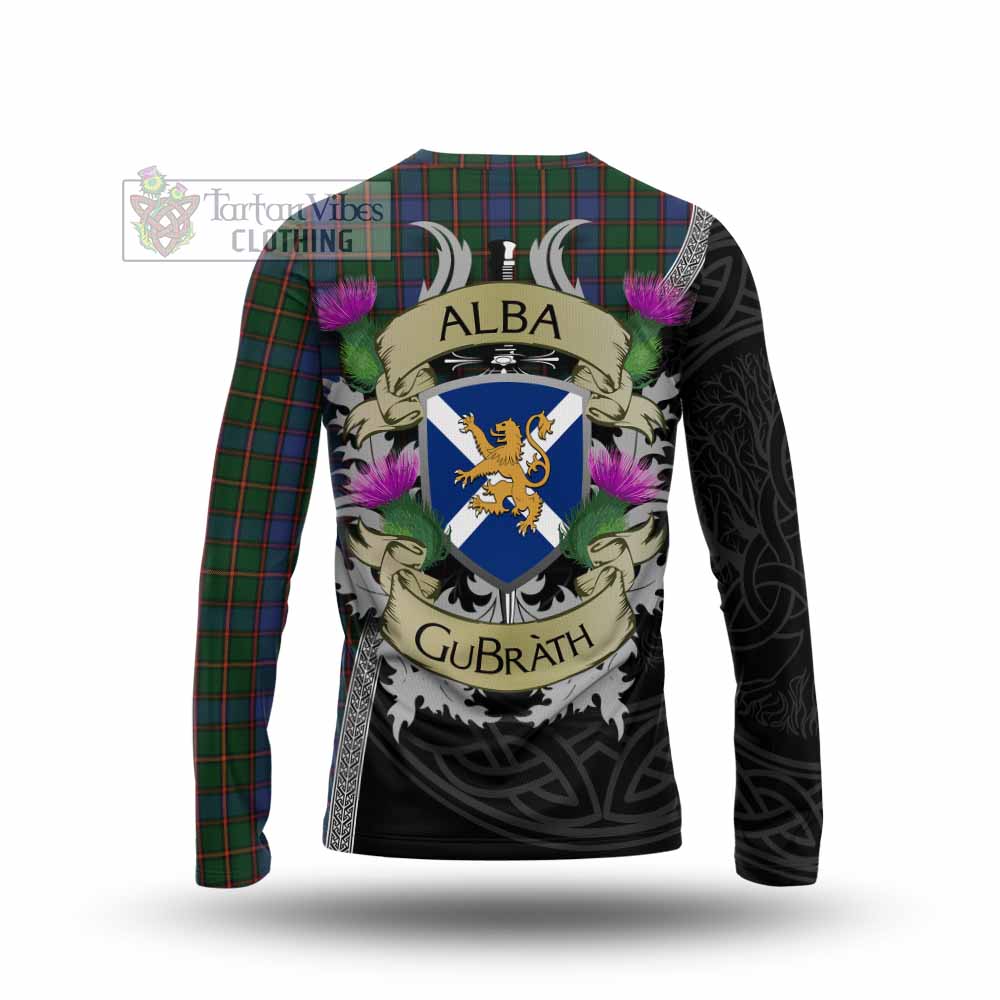 Tartan Vibes Clothing Skene Tartan Family Crest Long Sleeve T-Shirt Lion Rampant Royal Thistle Shield Celtic Inspired