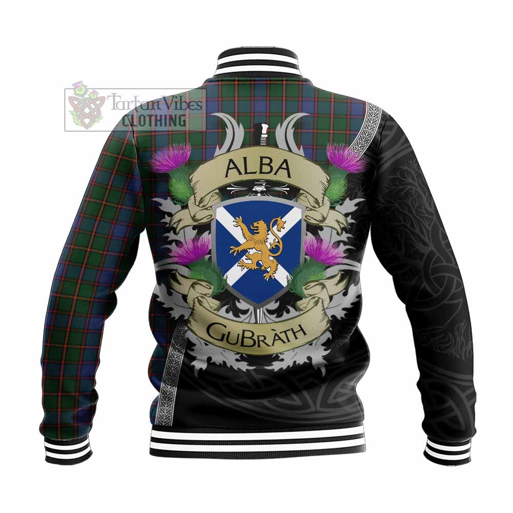 Tartan Vibes Clothing Skene Tartan Family Crest Baseball Jacket Lion Rampant Royal Thistle Shield Celtic Inspired