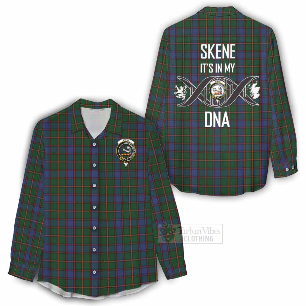 Tartan Vibes Clothing Skene Tartan Women's Casual Shirt with Family Crest DNA In Me Style