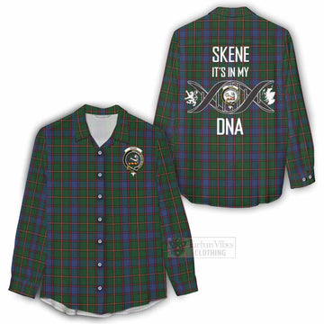 Tartan Vibes Clothing Skene Tartan Women's Casual Shirt with Family Crest DNA In Me Style