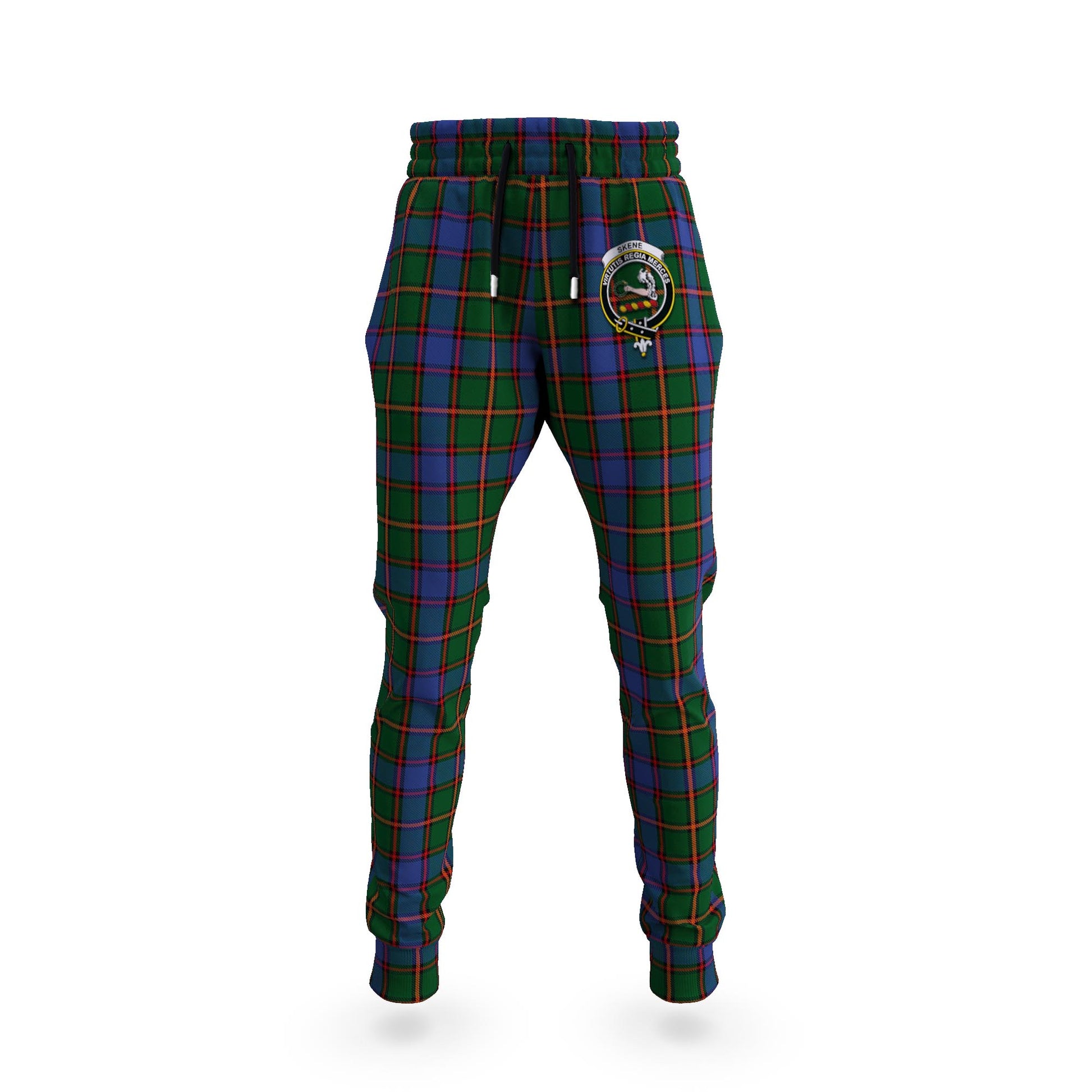 Skene Tartan Joggers Pants with Family Crest 5XL - Tartan Vibes Clothing