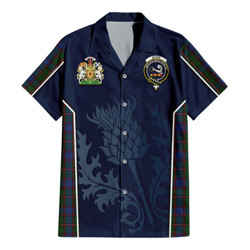 Skene Tartan Hawaiian Shirt with Family Crest and Scottish Thistle Vibes Sport Style