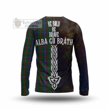 Skene Tartan Family Crest Long Sleeve T-Shirt Alba Gu Brath Be Brave Lion Ancient Style
