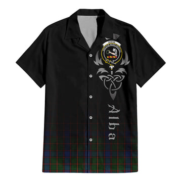 Skene Tartan Hawaiian Shirt Shirt Featuring Alba Gu Brath Family Crest Celtic Inspired