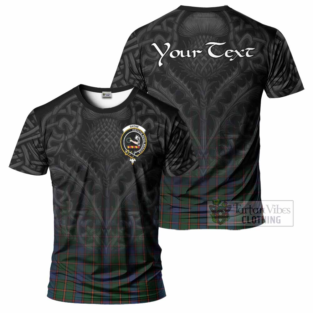 Tartan Vibes Clothing Skene Tartan T-Shirt with Family Crest Celtic Thistle Vibes