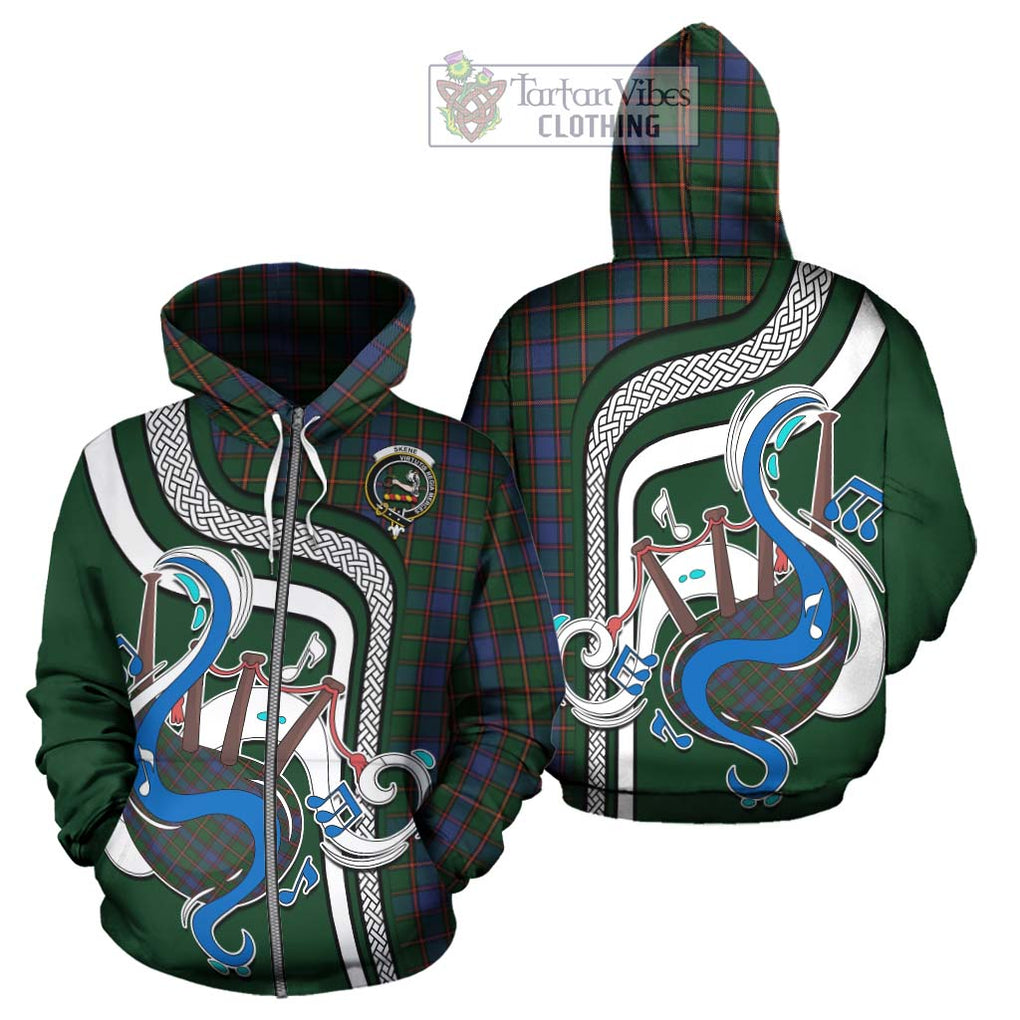 Skene Tartan Hoodie with Epic Bagpipe Style - Tartanvibesclothing Shop