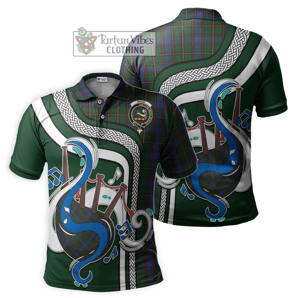 Tartan Vibes Clothing Skene Tartan Polo Shirt with Epic Bagpipe Style
